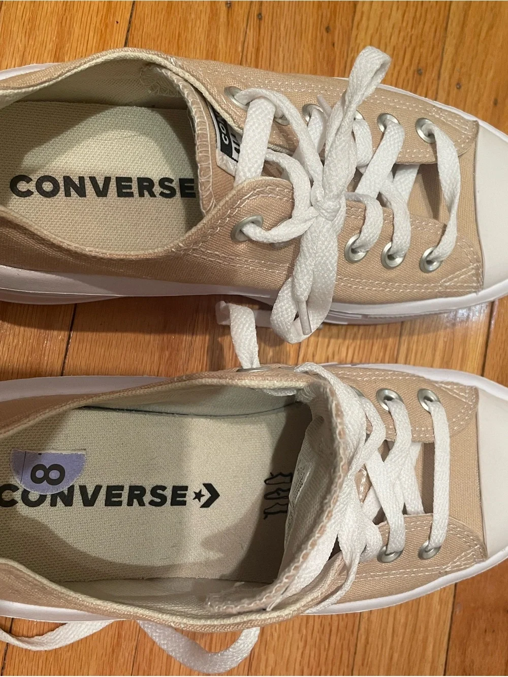 Converse All Star Platform Low Top Sneakers - Beige White